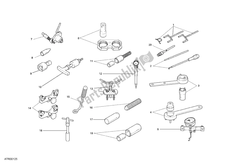 Todas as partes de 01a - Ferramentas De Serviço De Oficina, Motor do Ducati Superbike 749 Dark 2006
